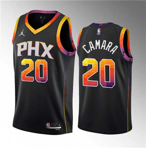 Mens Phoenix Suns #20 Toumani Camara Black 2023 Draft Statement Edition Stitched Basketball Jersey Dzhi